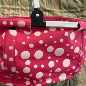Hot pink and white basket/tote
